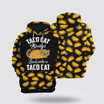 Christmas 3D Hoodie, Taco Cat All Over Print 3D Hoodie