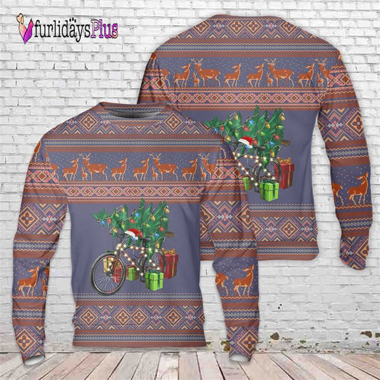 Christmas Bicycle With Gifts Ugly Christmas Sweater For Men And Women, Christmas Gift, Christmas Winter Fashion