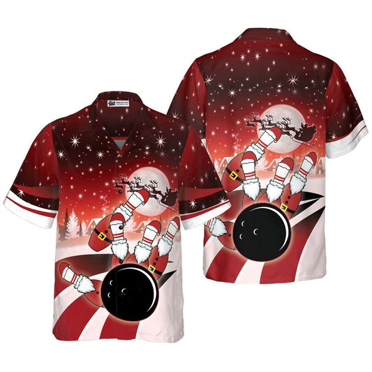 Christmas Bowling Shirt Short Sleeve Hawaiian Shirts, Xmas Hawaiian Shirts