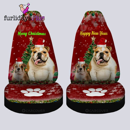 Christmas Car Seat Covers, Christmas Bulldogs Car Seat Covers Custom Car Interior Accessories