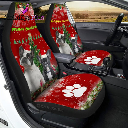 Christmas Car Seat Covers, French Bulldogs Christmas Dog Car Seat Covers