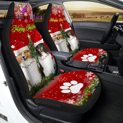 Christmas Car Seat Covers, Shetland Sheepdogs Car Seat Covers Custom Animal Car Accessories