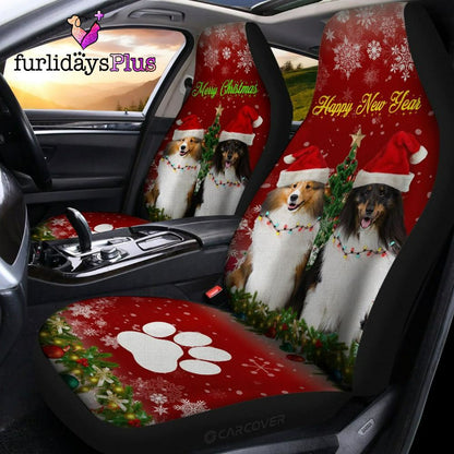 Christmas Car Seat Covers, Shetland Sheepdogs Car Seat Covers Custom Animal Car Accessories