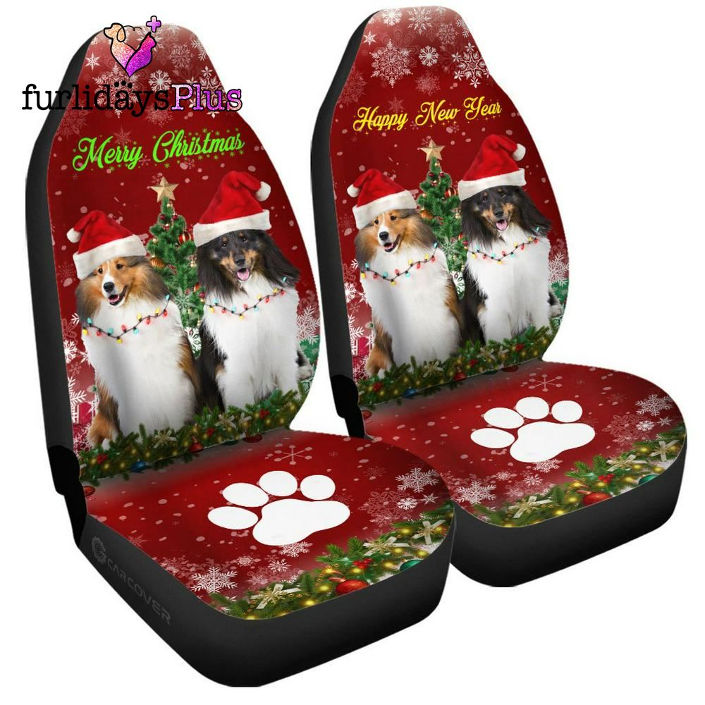 Christmas Car Seat Covers, Shetland Sheepdogs Car Seat Covers Custom Animal Car Accessories