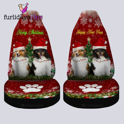 Christmas Car Seat Covers, Shetland Sheepdogs Car Seat Covers Custom Animal Car Accessories