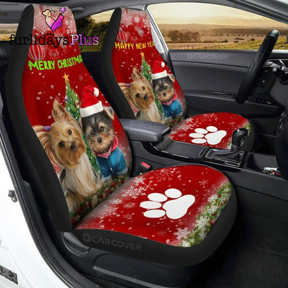 Christmas Car Seat Covers, Yorkshire Terriers Dog Car Seat Covers