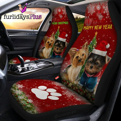 Christmas Car Seat Covers, Yorkshire Terriers Dog Car Seat Covers