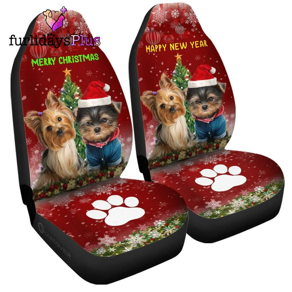 Christmas Car Seat Covers, Yorkshire Terriers Dog Car Seat Covers