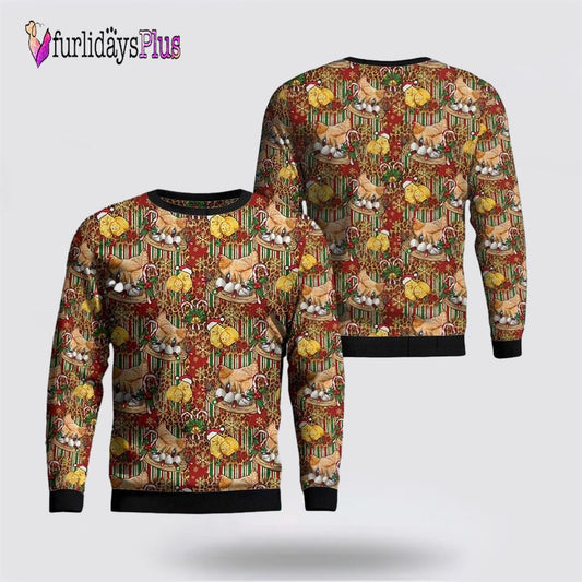 Christmas Chicken And Chicks Leopard Seamless Ugly Christmas Sweater, Christmas Gift, Christmas Winter Fashion, Farmers Sweater