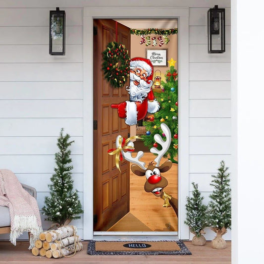 Christmas Door Cover, Christmas Is Coming Door Cover, Santa Claus Door Cover, Xmas Door Covers