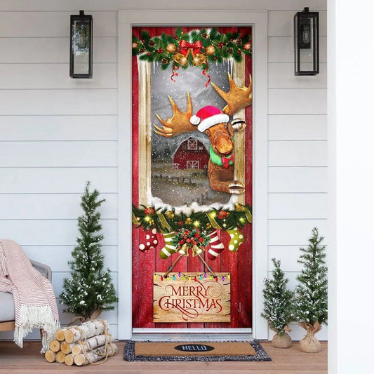 Christmas Door Cover, Christmas Moose Door Cover, Door Christmas Cover, Xmas Door Covers