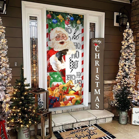 Christmas Door Cover, Christmas Santa Door Cover Hoho, Xmas Door Covers