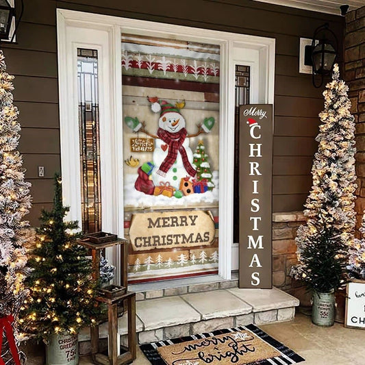 Christmas Door Cover, Christmas Snowman Door Cover, Door Christmas Cover, Xmas Door Covers