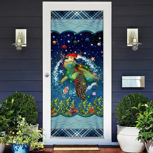 Christmas Door Cover, Christmas Turtle Door Cover, Door Christmas Cover, Xmas Door Covers