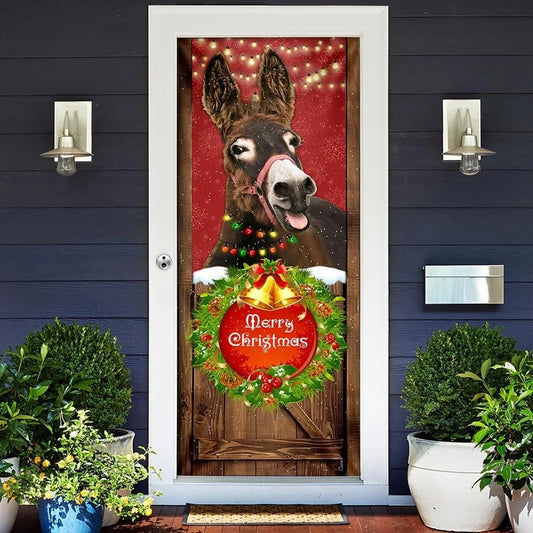 Christmas Door Cover, Donkey Smile Christmas Door Cover, Merry Christmas Door Cover, Xmas Door Covers