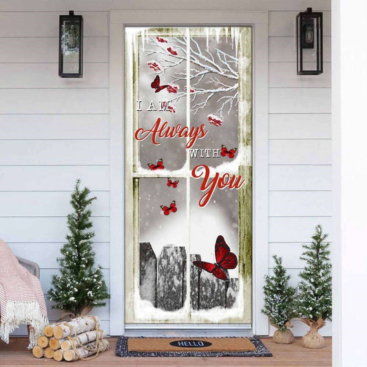 Christmas Door Cover, Enchanting Butterfly Winter Sky Gift Door Cover for Butterfly Lovers, Xmas Door Covers