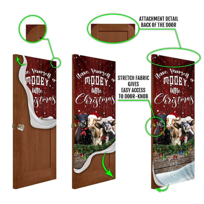 Christmas Door Cover, Happy Cattle Christmas Door Cover, Xmas Door Covers