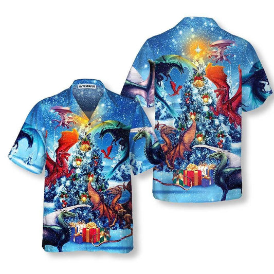 Christmas Dragons Reunion Christmas Hawaiian Shirt, Xmas Hawaiian Shirts