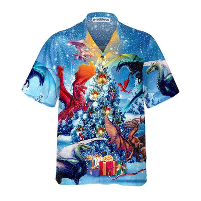 Christmas Dragons Reunion Christmas Hawaiian Shirt, Xmas Hawaiian Shirts