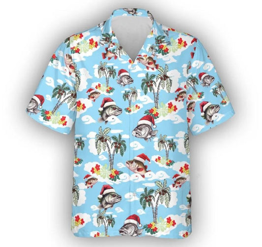 Christmas Fish Hawaiian Shirt For Men Women, Xmas Hawaiian Shirts