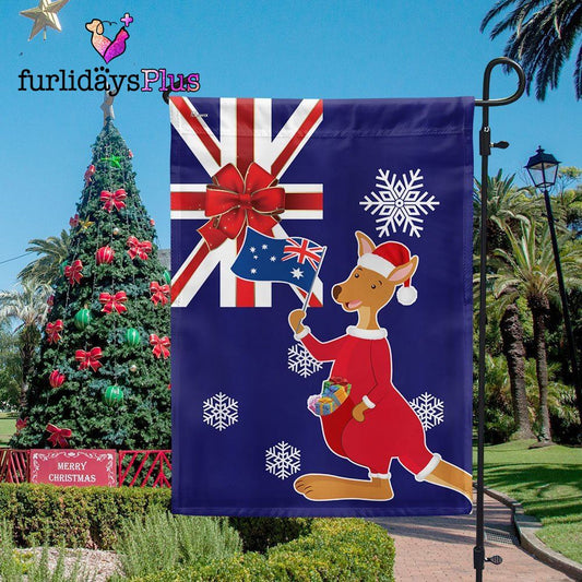 Christmas Flag, Australia Christmas Kangaroo Claus Merry Christmas Flag