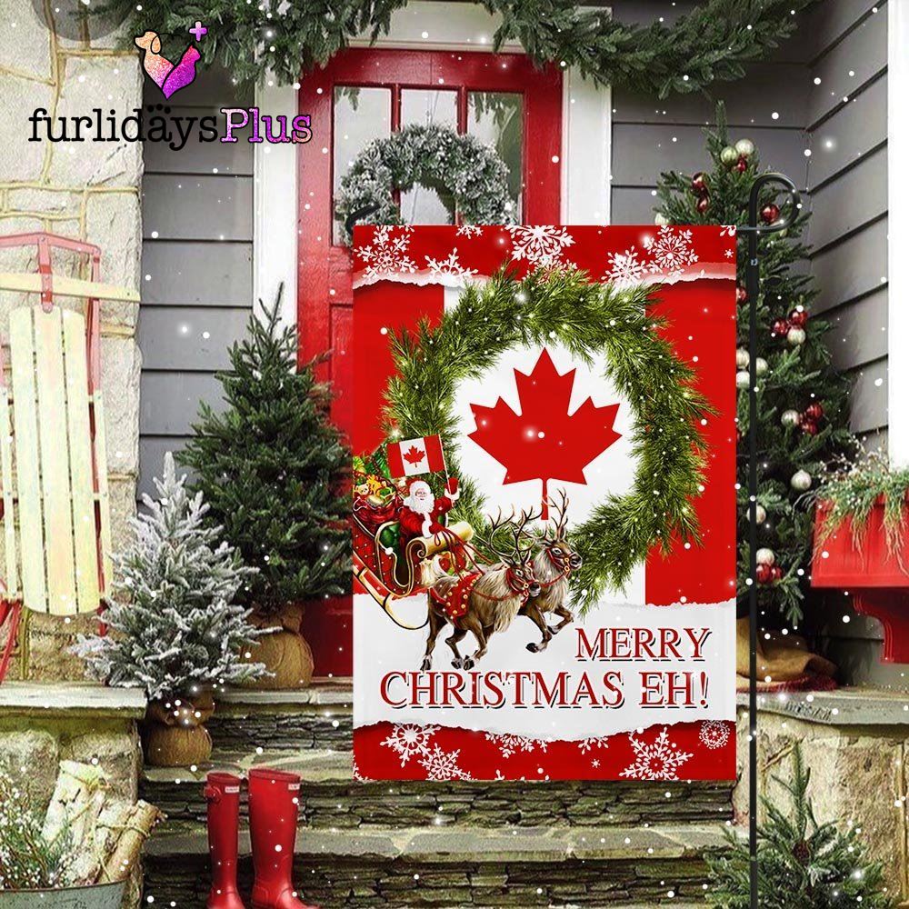 Christmas Flag, Canada Merry Christmas Eh Canadian Flag