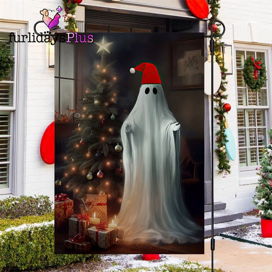 Christmas Flag, Funny Ghost Come Here Ghost Xmas Garden Flag