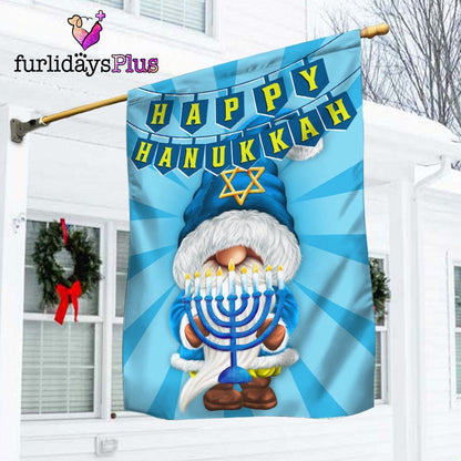 Christmas Flag, Happy Hanukkah Gnome Flag