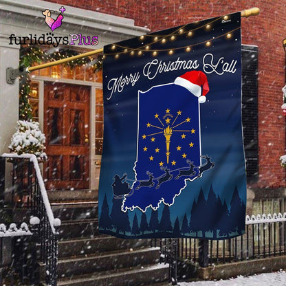 Christmas Flag, Indiana State Merry Christmas Y'all Flag