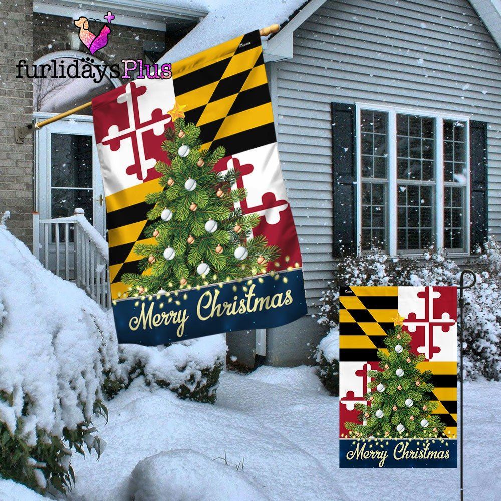 Christmas Flag, Maryland Merry Christmas Flag