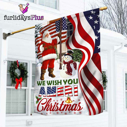 Christmas Flag, Santa Claus US Flag We Wish You Ameri Christmas