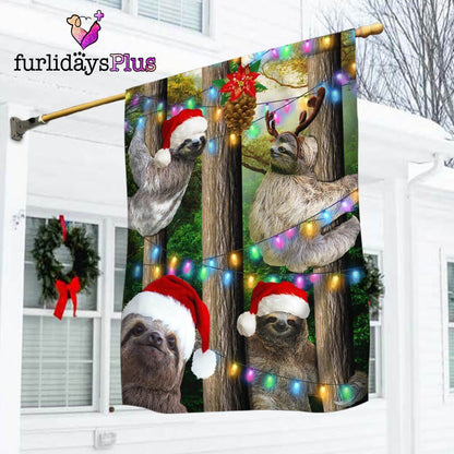 Christmas Flag, Sloth Christmas Flag