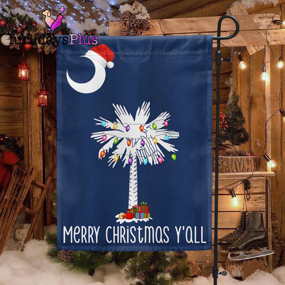 Christmas Flag, South Carolina Christmas Flag Merry Christmas Y'all
