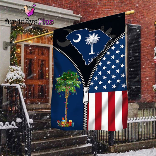 Christmas Flag, South Carolina Palm Tree Christmas American Flag