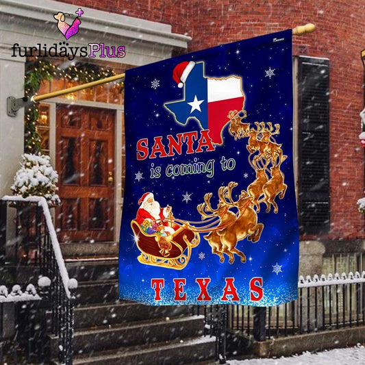 Christmas Flag, Texas Christmas Flag Santa Is Coming To Texas