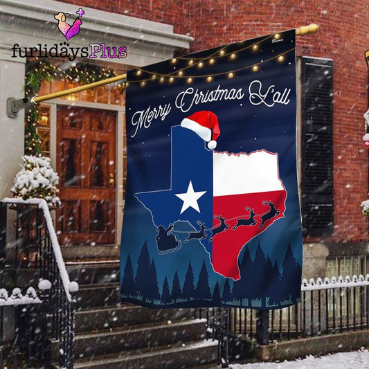 Christmas Flag, Texas Merry Christmas Y'all Flag