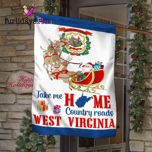 Christmas Flag, West Virginia Take Me Home Country Roads Flag