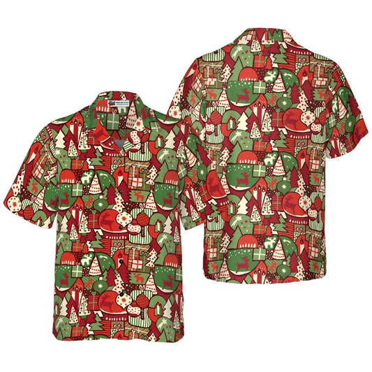 Christmas Gift Pattern Hawaiian Shirts, Xmas Hawaiian Shirts