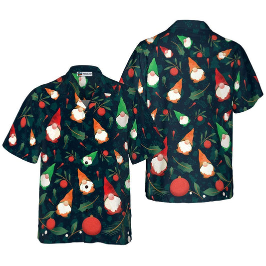 Christmas Gnome Pattern Hawaiian Shirt, Xmas Hawaiian Shirts