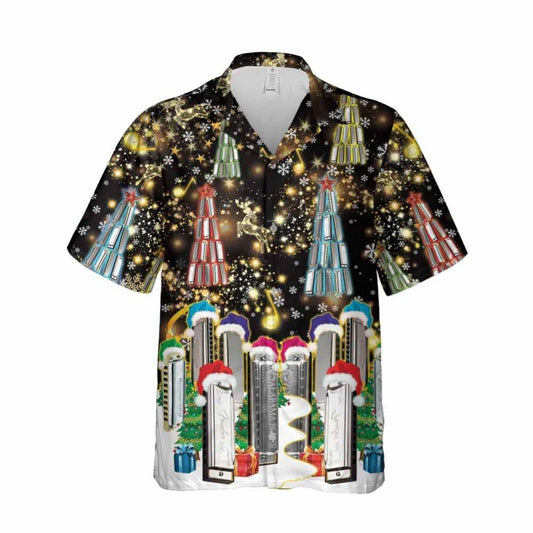 Christmas Harmonica Unisex Hawaiian Shirt, Xmas Hawaiian Shirts