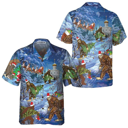 Christmas Holiday Bigfoot Sasquatch Christmas Vacation Hawaiian Shirt, Xmas Hawaiian Shirts