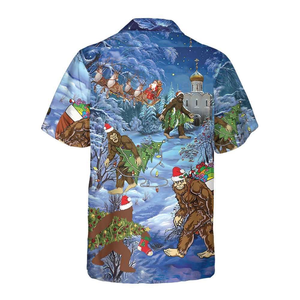 Christmas Holiday Bigfoot Sasquatch Christmas Vacation Hawaiian Shirt, Xmas Hawaiian Shirts