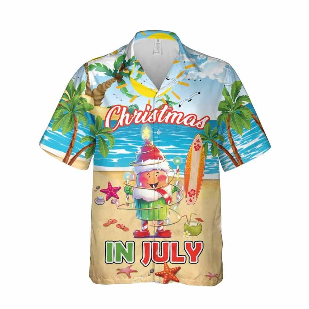 Christmas In July Cupcake Santa Hawaii Shirt, Xmas Hawaiian Shirts