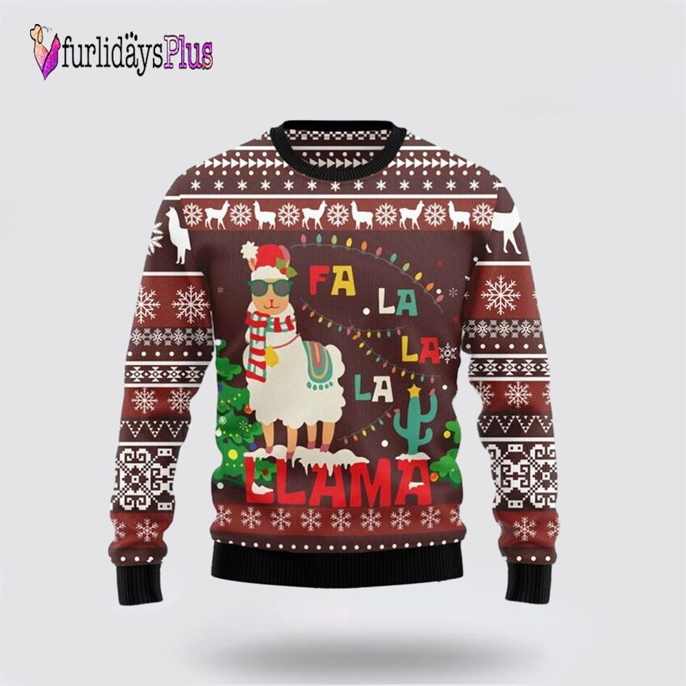 Christmas Llama Falalala Ugly Sweater, Sweater Gifts For Pet Lover