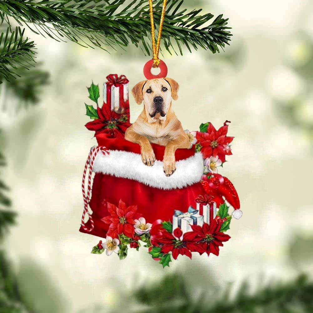 Christmas Ornaments, Boerboel In Gift Bag Christmas Ornaments, Christmas Ornaments 2023