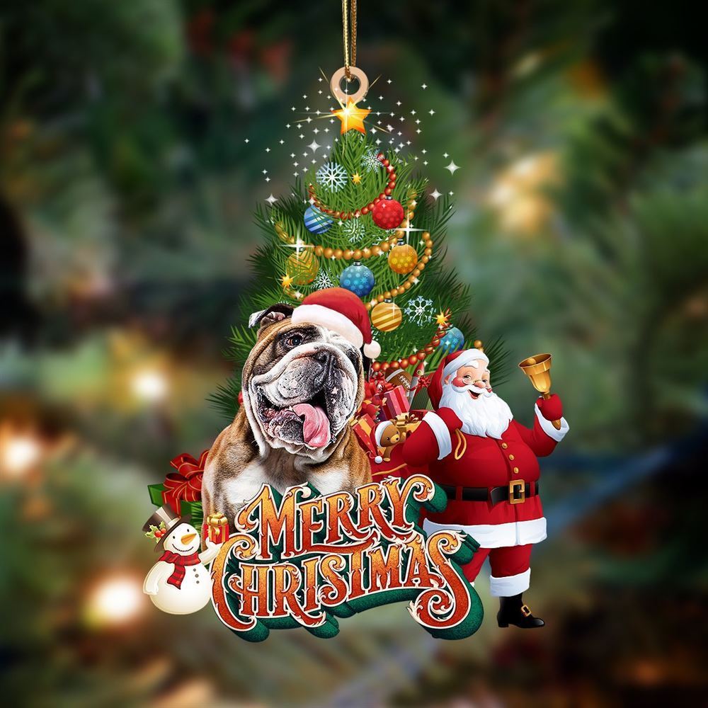 Christmas Ornaments, English Bulldog 3 Christmas Tree And Dog Hanging Christmas Ornaments, Christmas Ornaments 2023