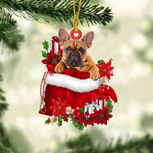 Christmas Ornaments, French Bulldog In Gifts Bag Christmas Ornaments, Christmas Ornaments 2023