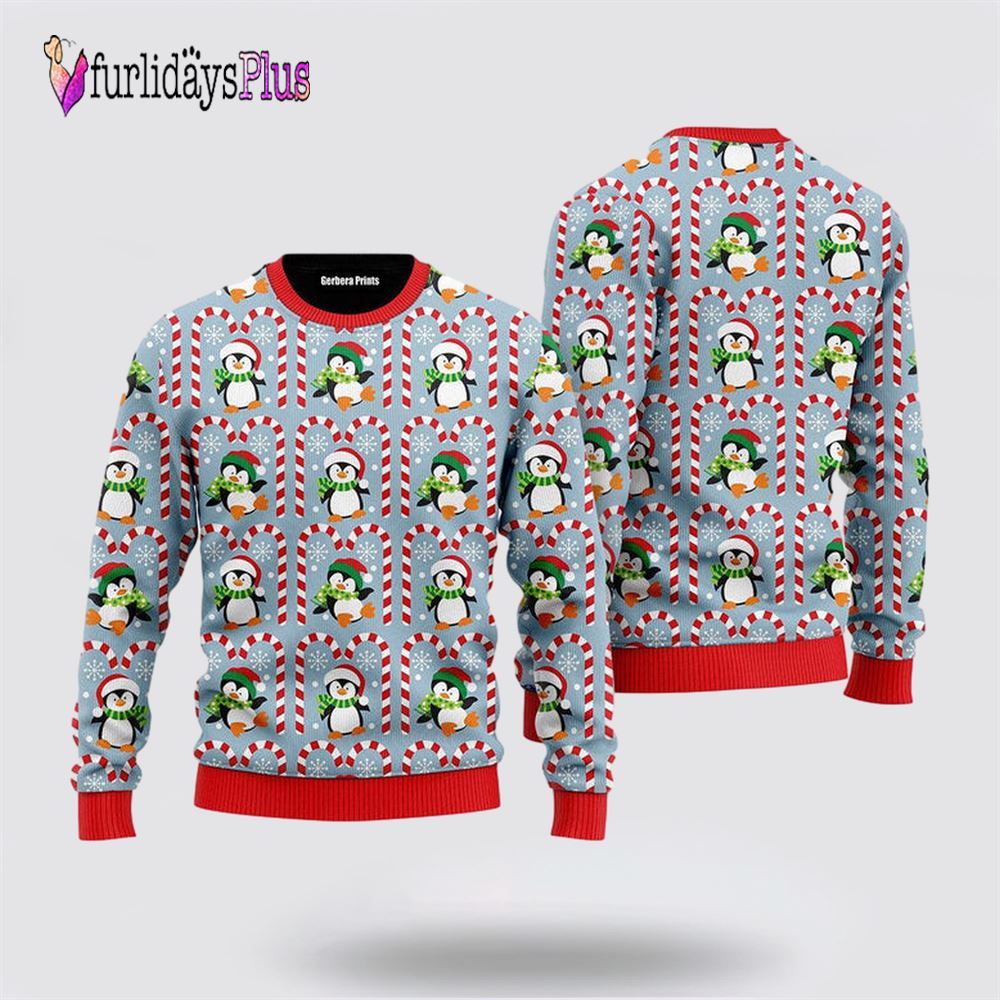 Christmas Penguin With Candy Ugly Christmas Sweater, Sweater Gifts For Pet Lover