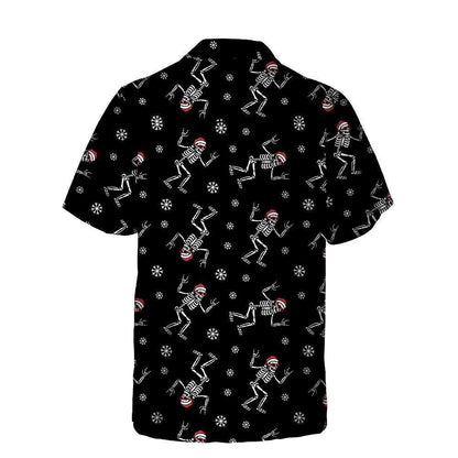 Christmas Rock Hawaiian Shirt Funny Christmas Skeleton Shirt, Xmas Hawaiian Shirts