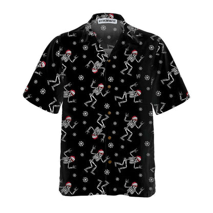 Christmas Rock Hawaiian Shirt Funny Christmas Skeleton Shirt, Xmas Hawaiian Shirts